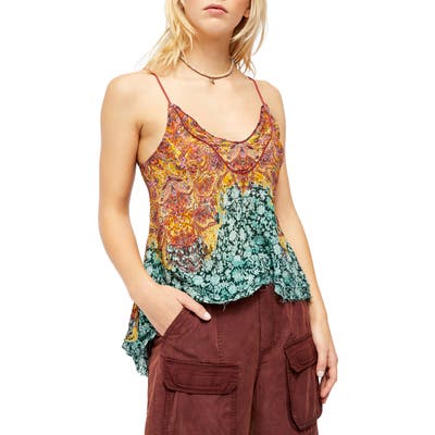 Free People Way You Walk Print Camisole, Blue/green