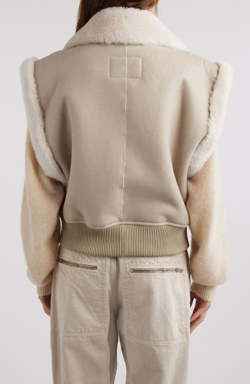 Shop Isabel Marant Edwina Genuine Shearling Vest In Chalk