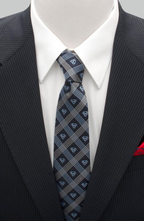 Cufflinks, Inc . Superman Shield Silk Tie In Grey/navy