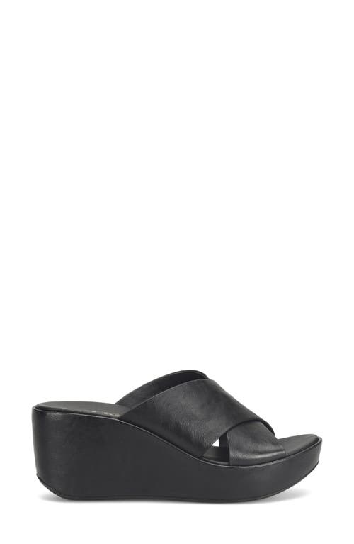 Korks Madera Wedge Sandal In Black