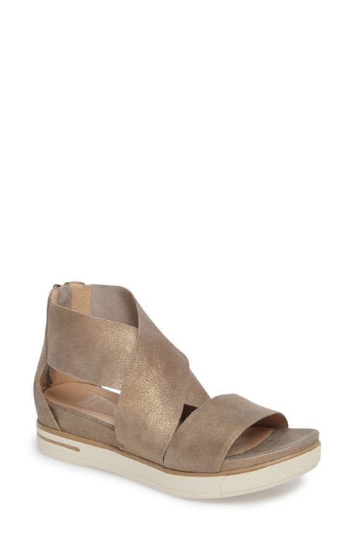 Eileen Fisher Sport Platform Sandal in Gold Metallic Suede at Nordstrom, Size 5.5