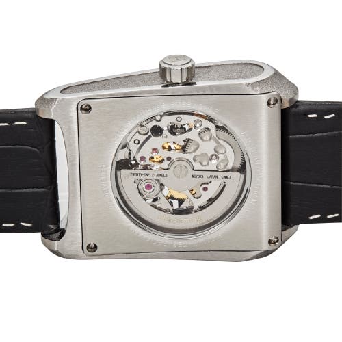 Shop Heritor Automatic Wyatt Skeleton Watch In Silver/black