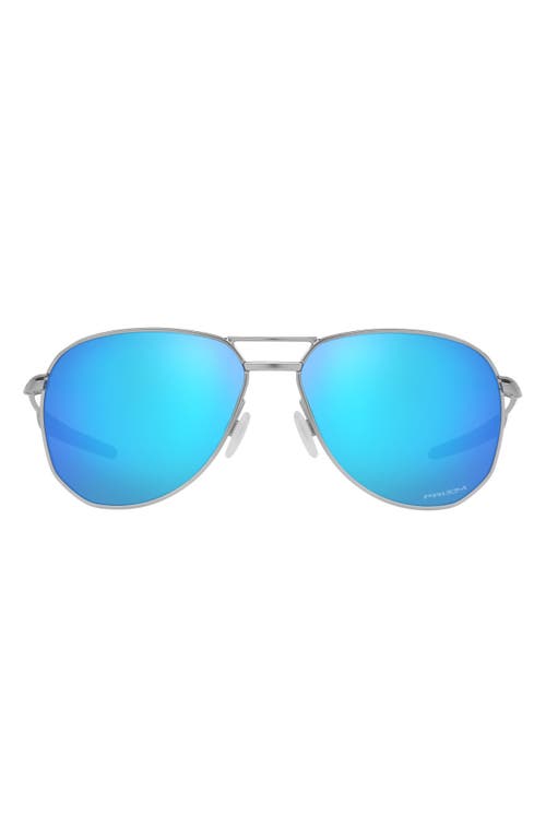 Oakley 57mm Pilot Sunglasses In Satin Chrome/prizm Sapphire