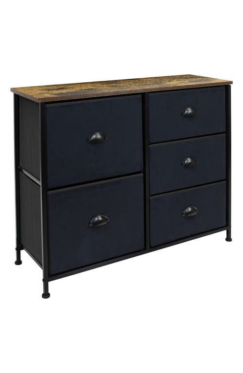 Shop Sorbus 5 Drawer Chest Dresser In Black/brown