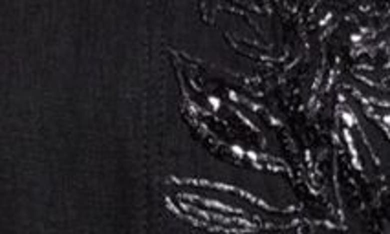Shop Brunello Cucinelli Floral Embroidered Sleeveless Cotton Blend Dress In C101 Black