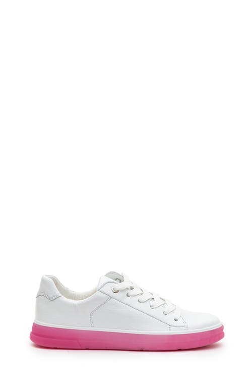 Shop Ara Forsyth Sneaker In White Cervocalf W/pink Sole