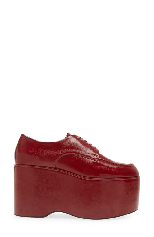 Shop Jeffrey Campbell Extent Moc Toe Platform Oxford In Wine