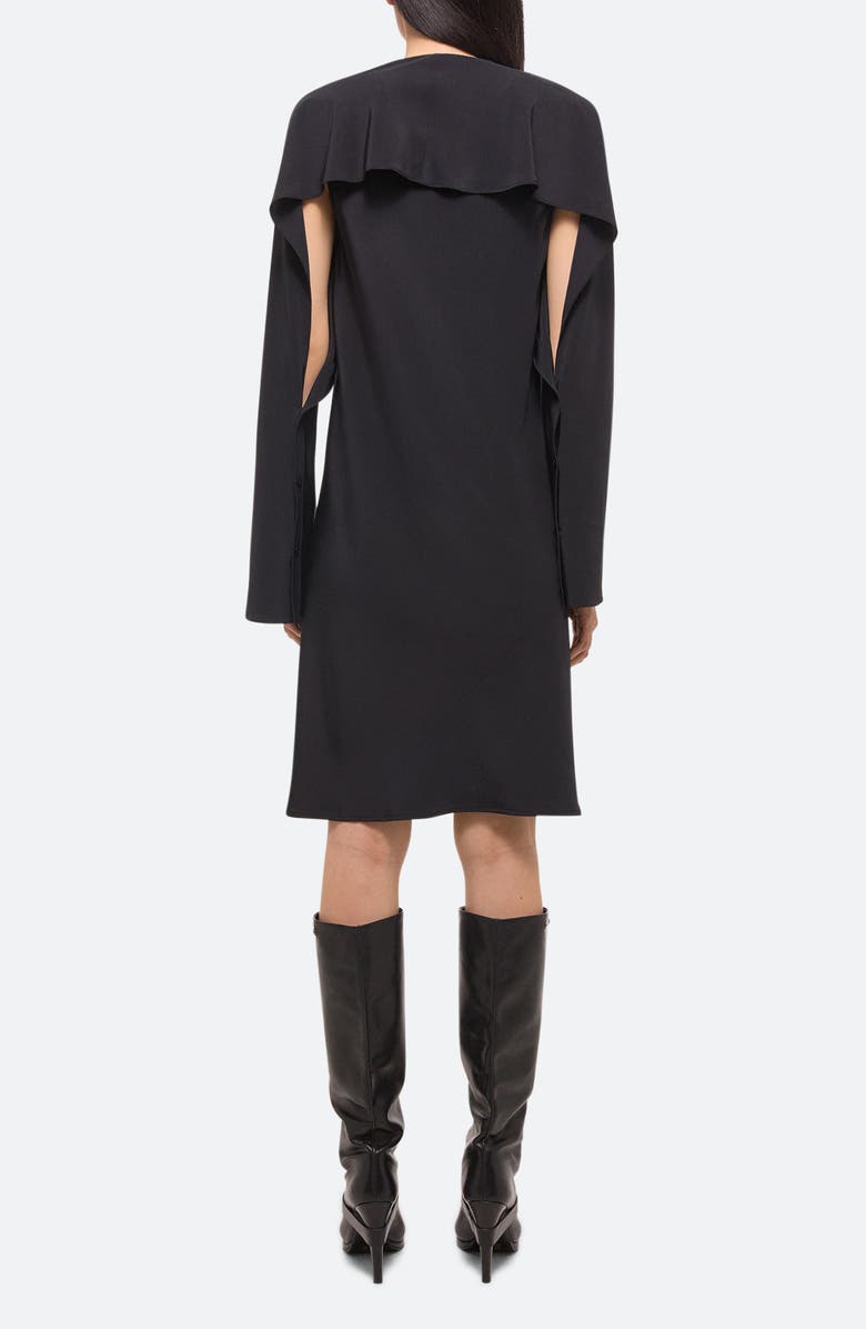 Helmut Lang Silk Shift Dress with Scarf, Alternate, color, Black