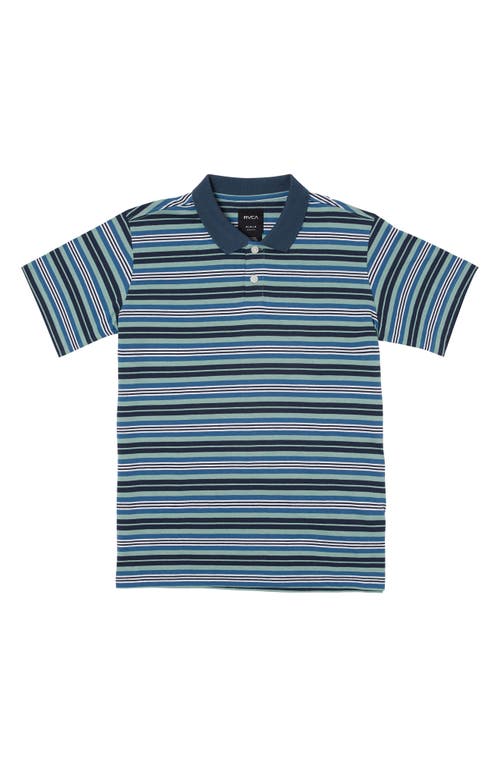 Rvca Kids' Cassady Stripe Polo In Blue