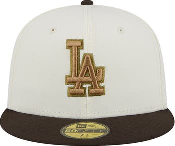 Brown Los Angeles Dodgers Soft yellow Bottom 50th Anniversary New Era  59Fifty Fitted