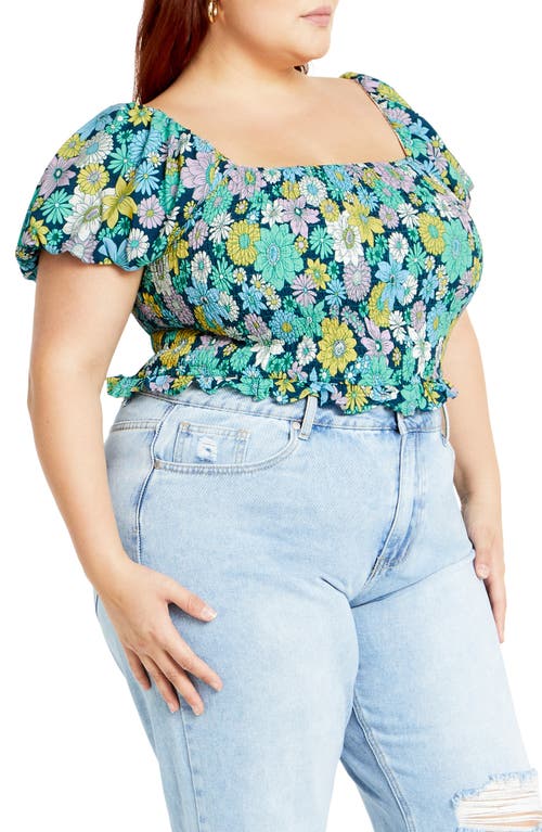 Shop City Chic Naomi Smocked Off The Shoulder Top In Hippie Chic