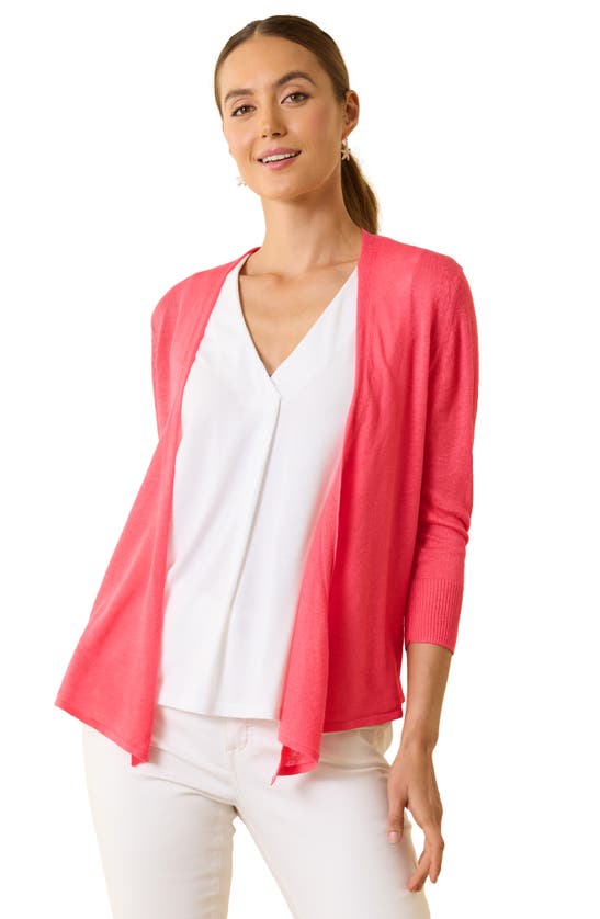 Shop Tommy Bahama Addison Linen Blend Cardigan In Paradise Pink