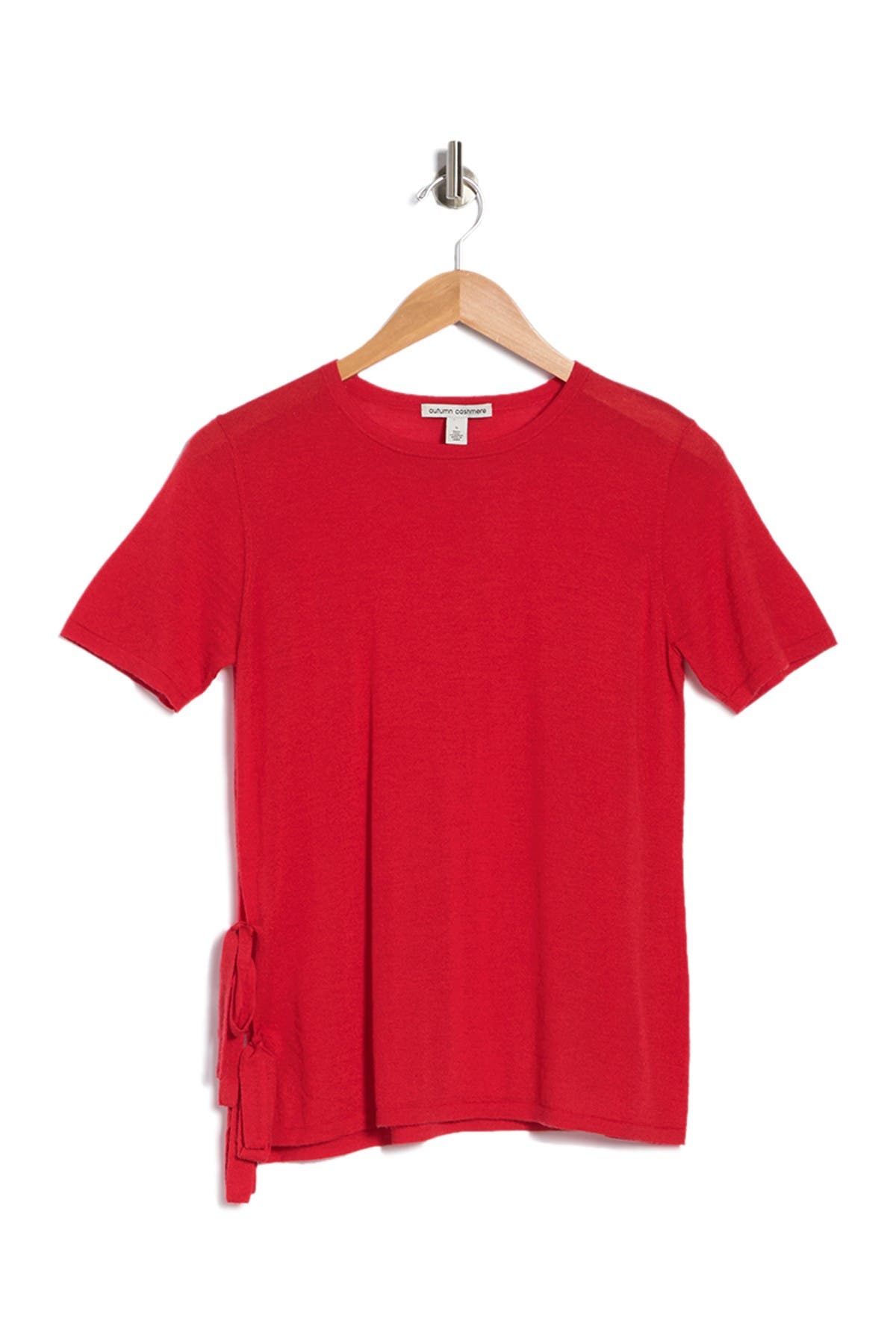 Autumn Cashmere Tie Side Cashmere T-shirt In Medium Red6
