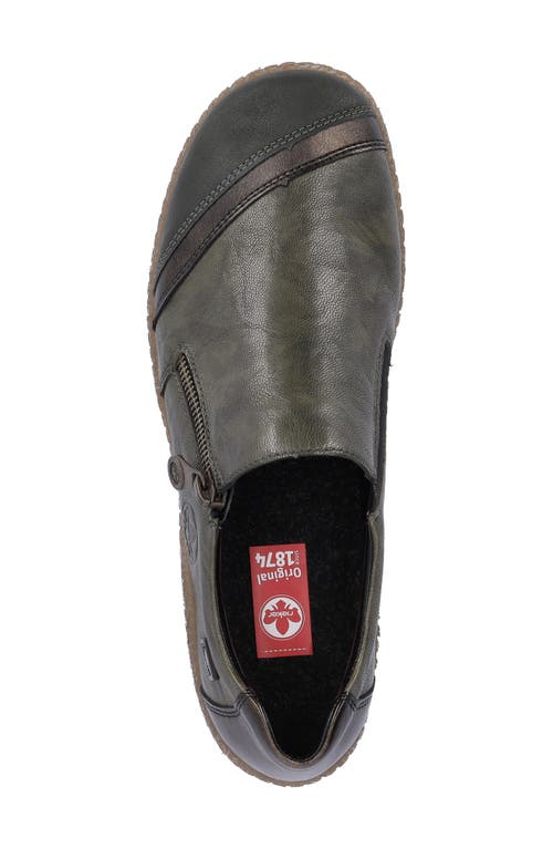 Rieker Liv 71 Zip-up Sneaker In Forest/antik/efeu