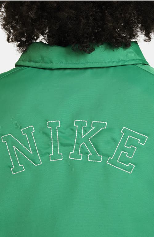 Shop Nike Kids' Sportswear Snap Front Jacket In Stadium Green/white