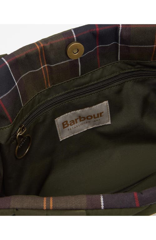 Barbour Mini Mariah Diamond Quilted Tote Bag In Olive