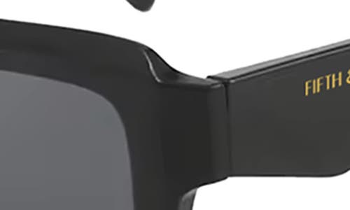 Fifth & Ninth Danni 70mm Oversize Polarized Rectangular Sunglasses In Black