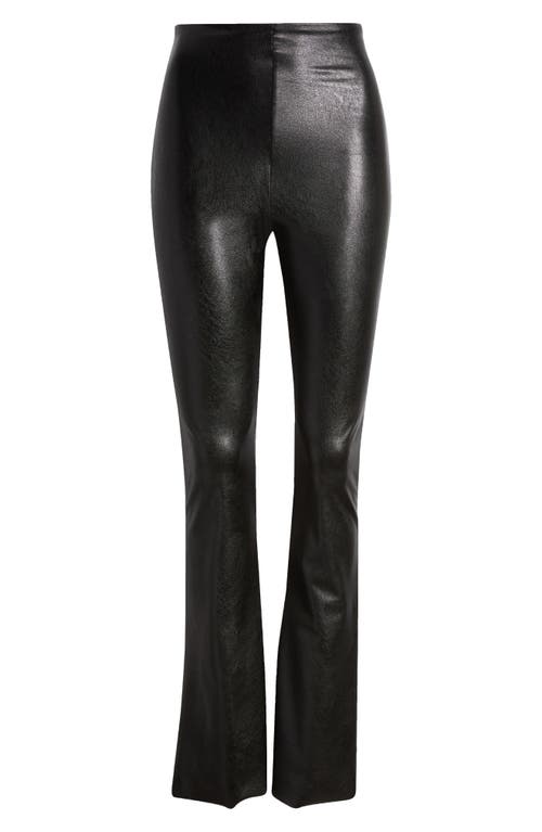 Commando Flared Mid-rise Faux-leather Leggings In Black