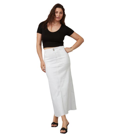 Lola Jeans Madlyn High Rise Maxi Skirt In White