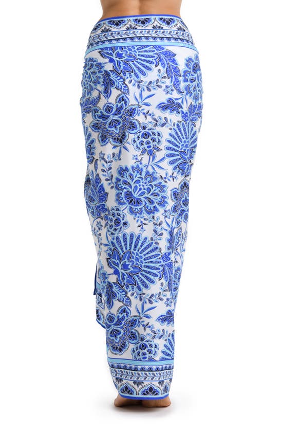 Shop La Blanca Beyond Print Cover-up Pareo In Blue