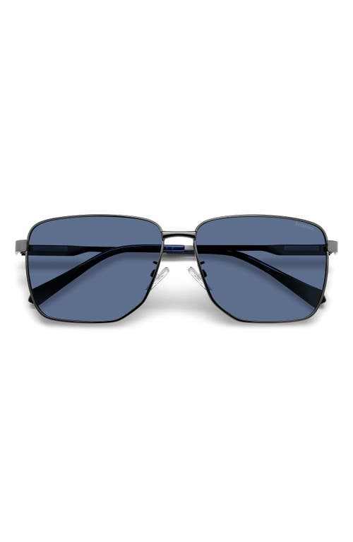 62mm Polarized Oversize Square Sunglasses in Matte Dark Ruth/Blue Polar