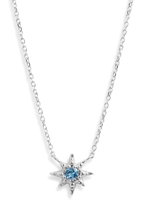 Shop Anzie Micro Starburst Pendant Necklace In Blue