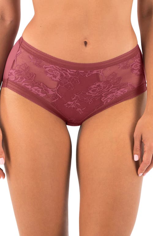 Fusion Lace Briefs in Rosewood