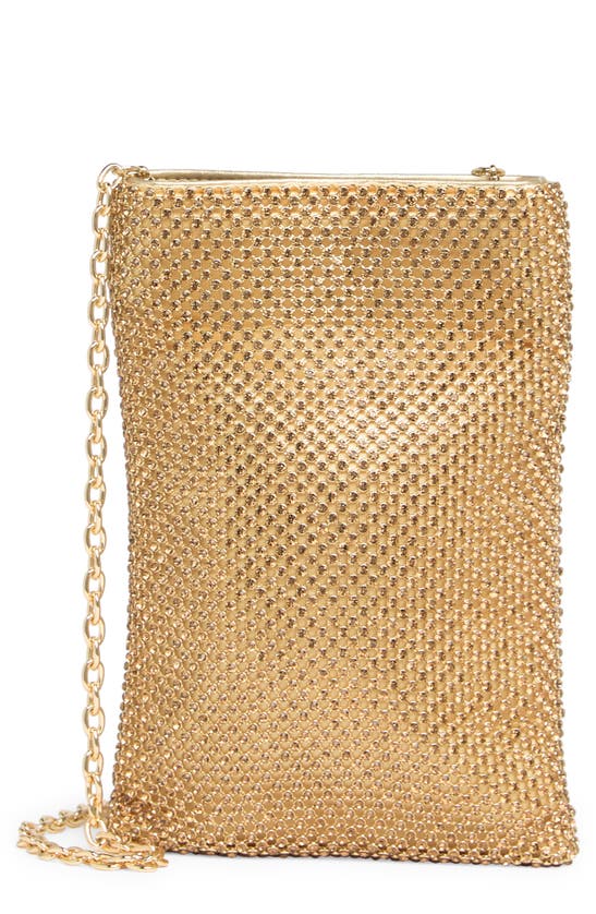 Whiting & Davis Crystal Cosmo Crossbody Bag In Gold Crystal