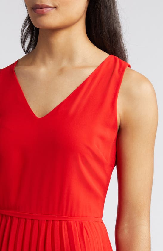 SAM EDELMAN SAM EDELMAN V-NECK ACCORDION PLEAT DRESS