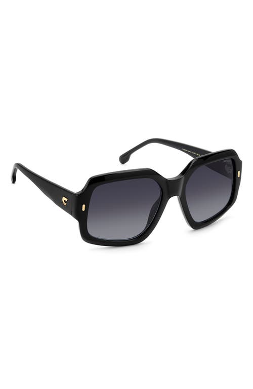 Carrera Eyewear 56mm Gradient Square Sunglasses In Black/dark Grey Sf
