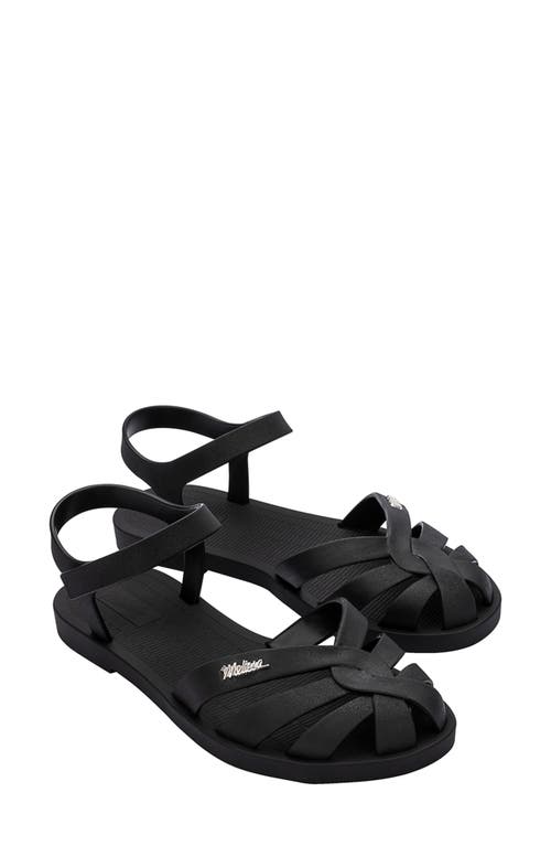 Melissa Sun Paradise Ankle Strap Fisherman Sandal in Black