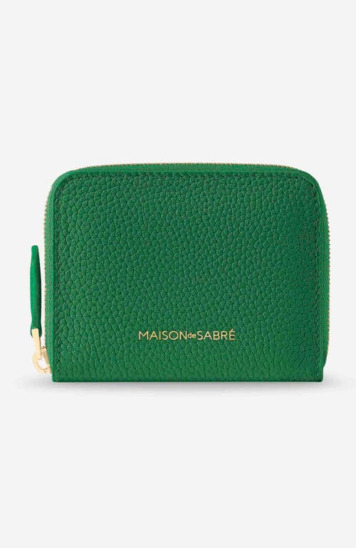 Maison De Sabre Maison De Sabré Small Leather Zipped Wallet In Emerald Green