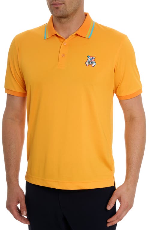 Robert Graham Bowtie Embroidered Tipped Polo Orange at Nordstrom,