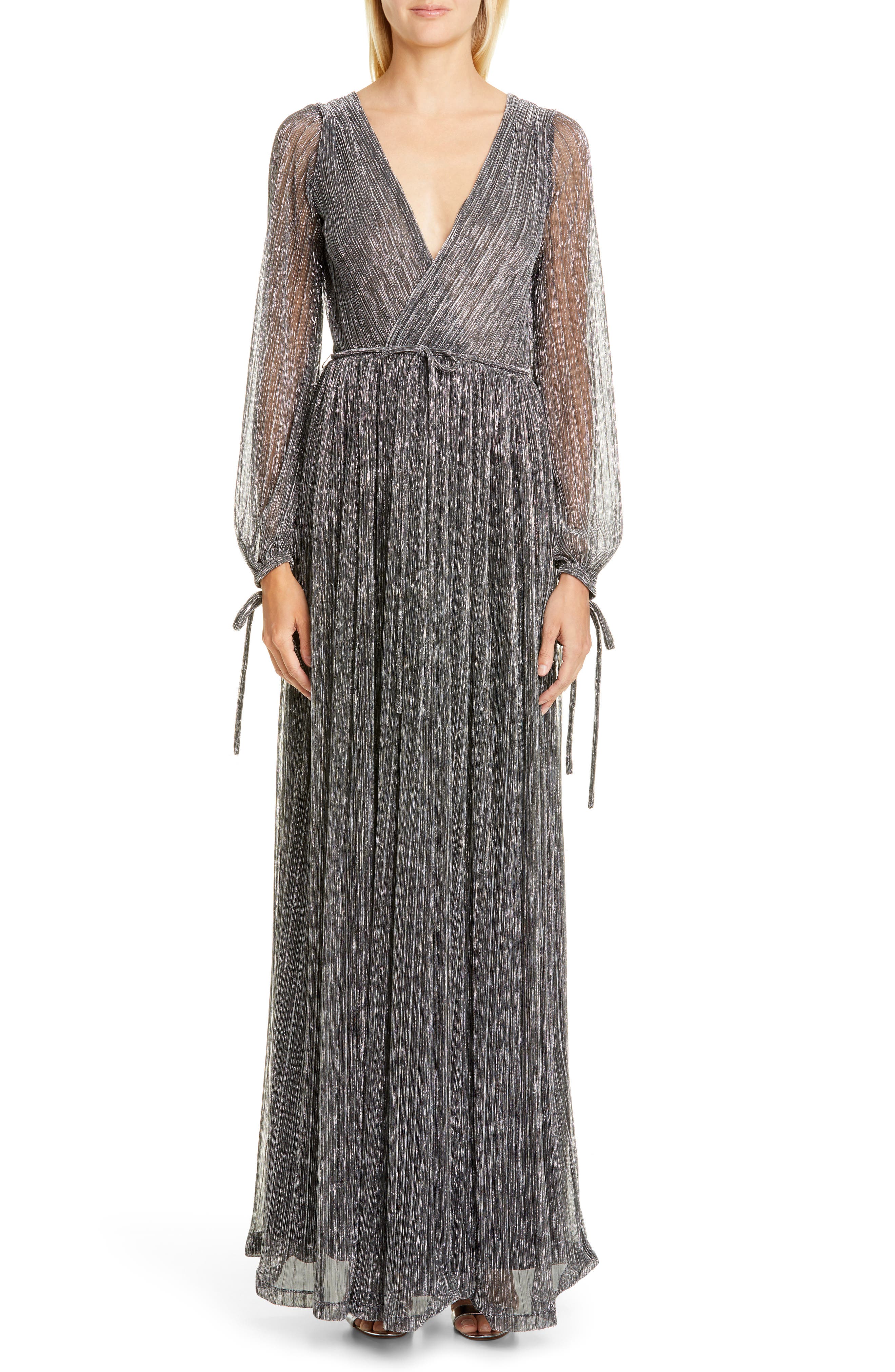 Zac Zac Posen Cristina Long Sleeve Gown, Grey
