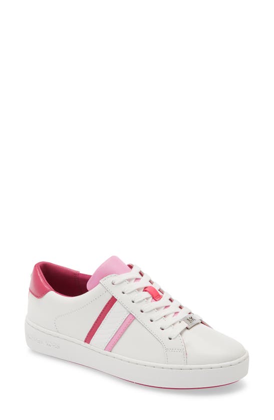 michael michael kors irving python embossed stripe leather sneaker