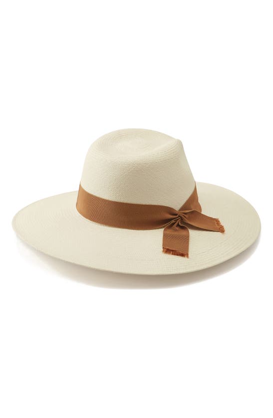 Shop Helen Kaminski Vitora Wide Brim Sun Hat In Chalk/ Golden Harvest