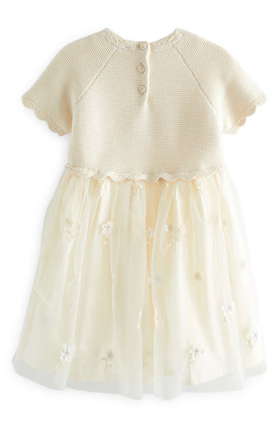 Shop Next Kids' Floral Embroidered Party Dress In Ivory