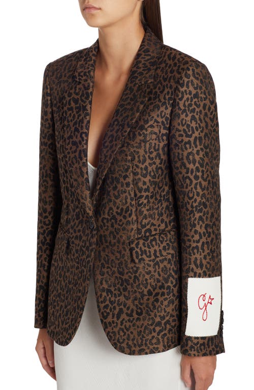 Golden Goose Leopard Print Blazer In New Bison/black