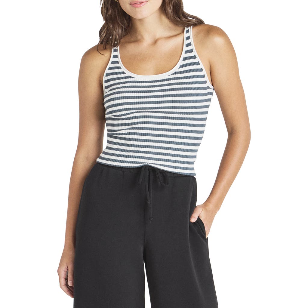 Shop Splendid X Cella Jane Rib Tank In White/drk Slate