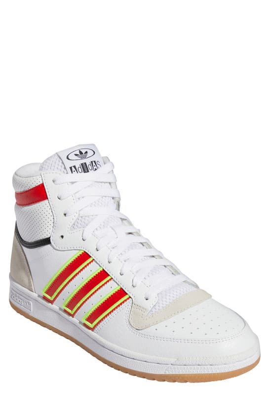 Adidas Originals Adidas Men's Top Ten Rb Casual Sneakers From Finish Line In Ftwr White/ Vivid Red
