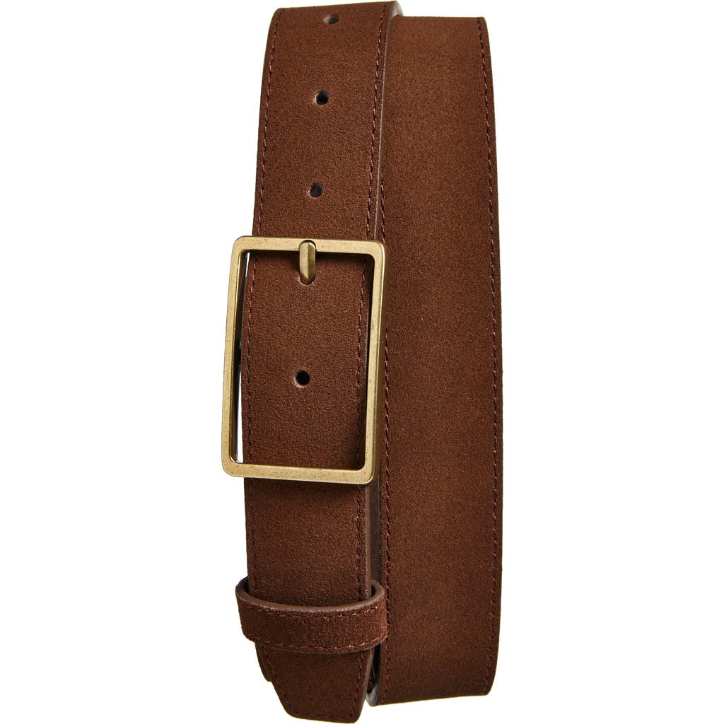 Nordstrom Easton Suede Belt In Brown Chocolate