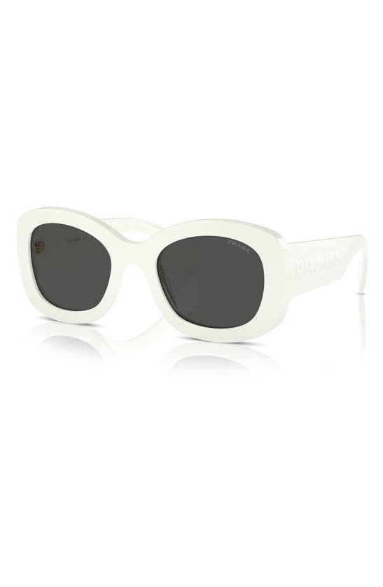 Shop Prada 54mm Oval Polarized Sunglasses In Bone