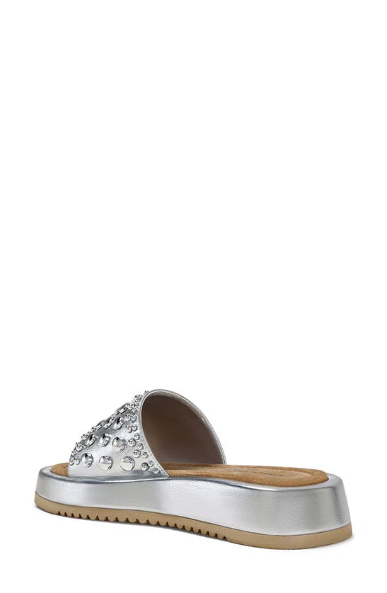 Azalea Wang Espinosa Platform Slide Sandal In Silver