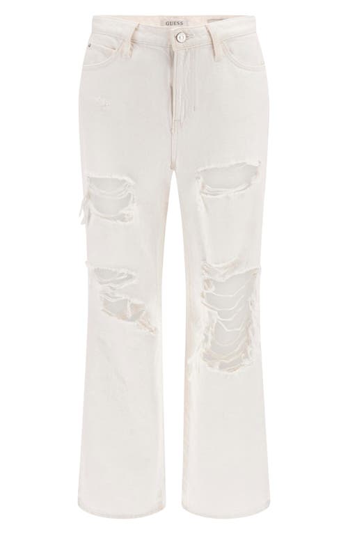 GUESS GUESS '90S DISTRESSED HIGH WAIST FLARE JEANS