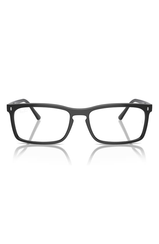 Ray Ban 59mm Rectangular Optical Glasses In Black Green