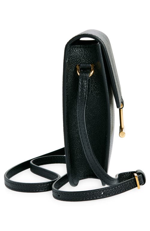 Tom Ford Tara Mini Crossbody Bag In Grain Leather In Black