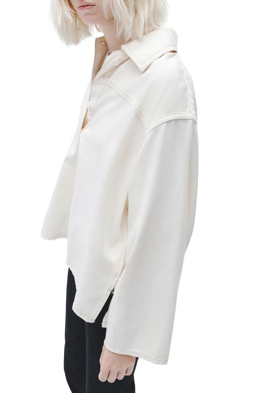Rag & Bone Emily Lightweight Denim Popover Shirt In Ecru
