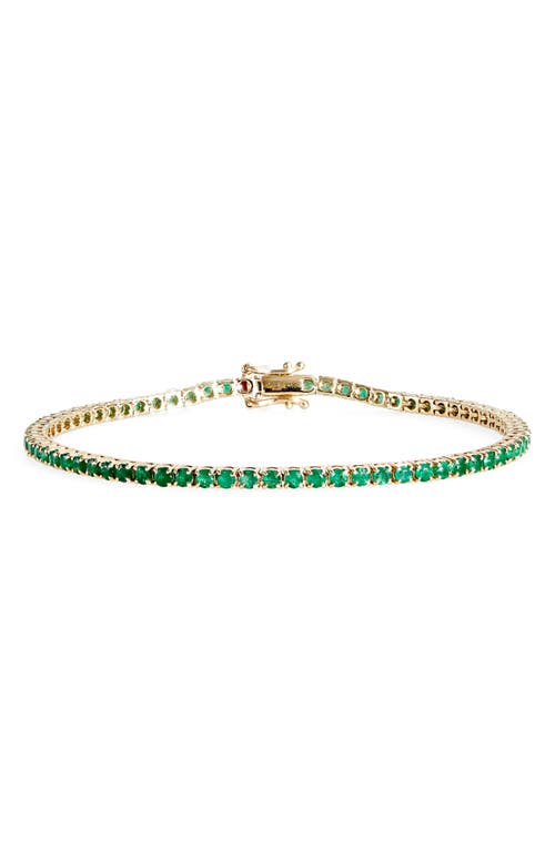Emerald Tennis Bracelet in Yellow Gold/Emerald