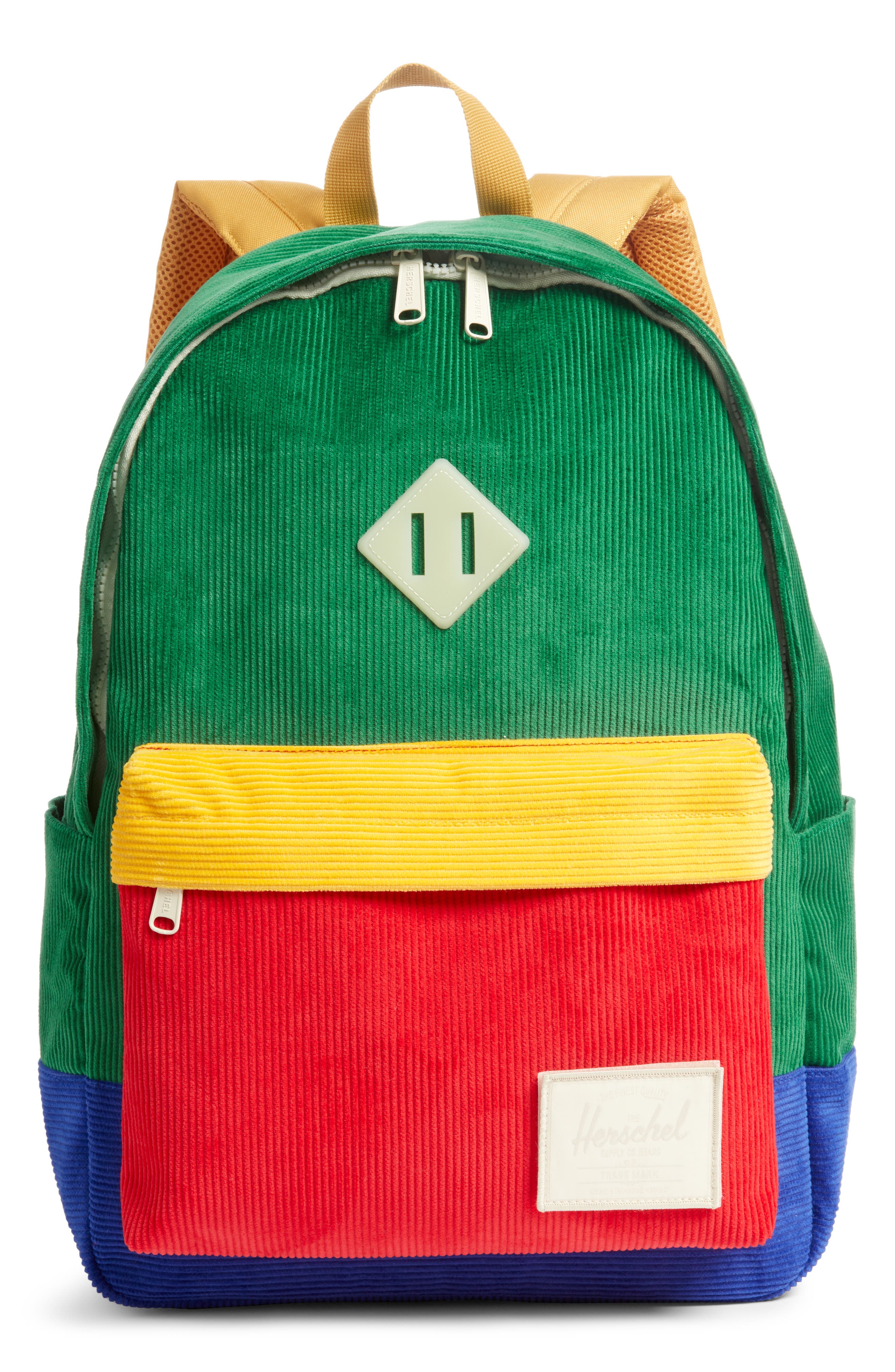 green and yellow backpack