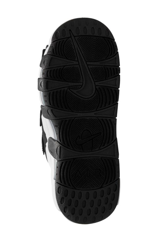 Shop Nike Air More Uptempo Slide Sandal In Black/ White/ Black